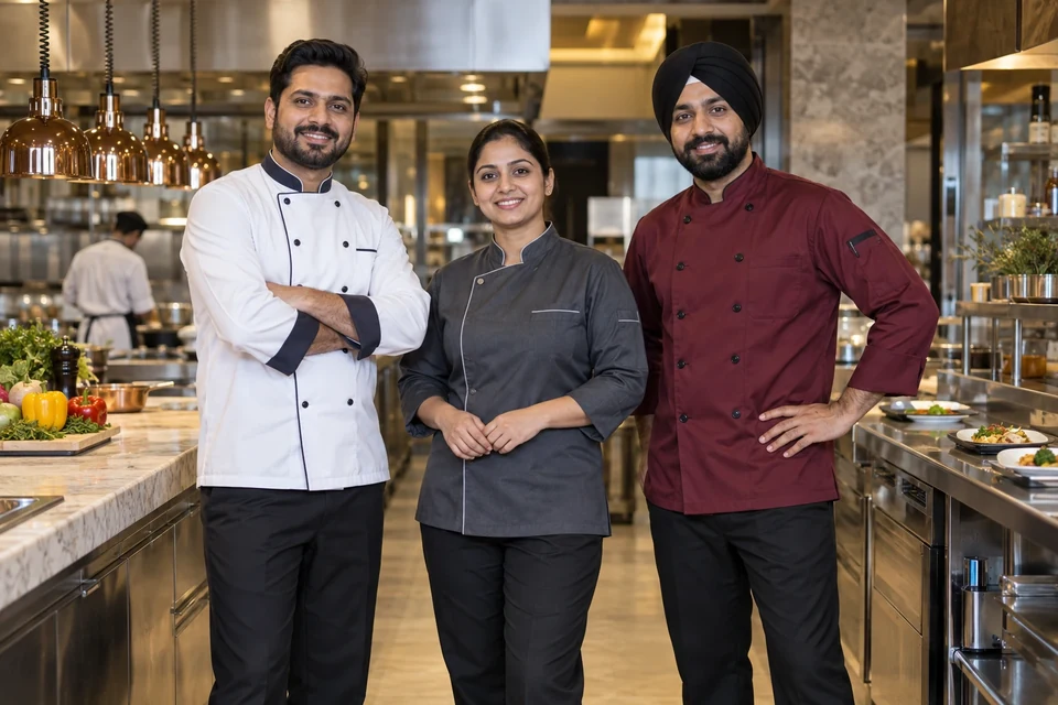 Hospitality models wearing Chef Jackets