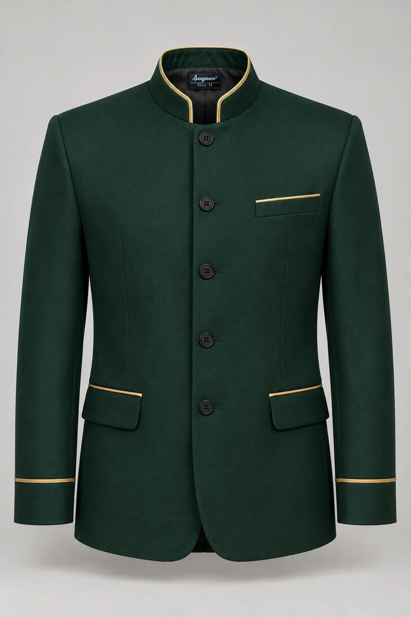 Sungrace service jackets design 7: Men’s Forest Doorman, showing the genuine Sungrace woven label