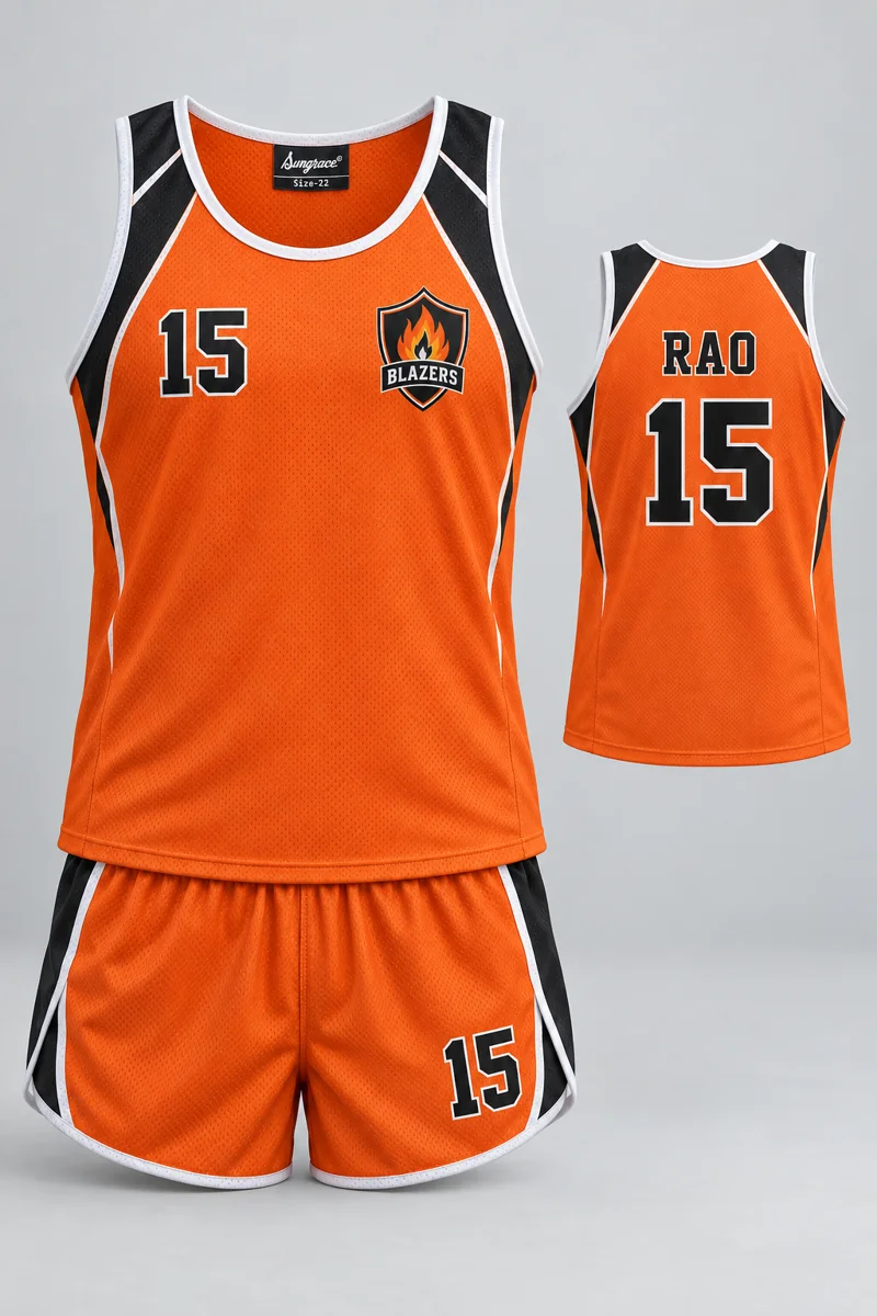 Children's Athletics kit: Orange Velocity, RAO 15, team crest and Sungrace neck label