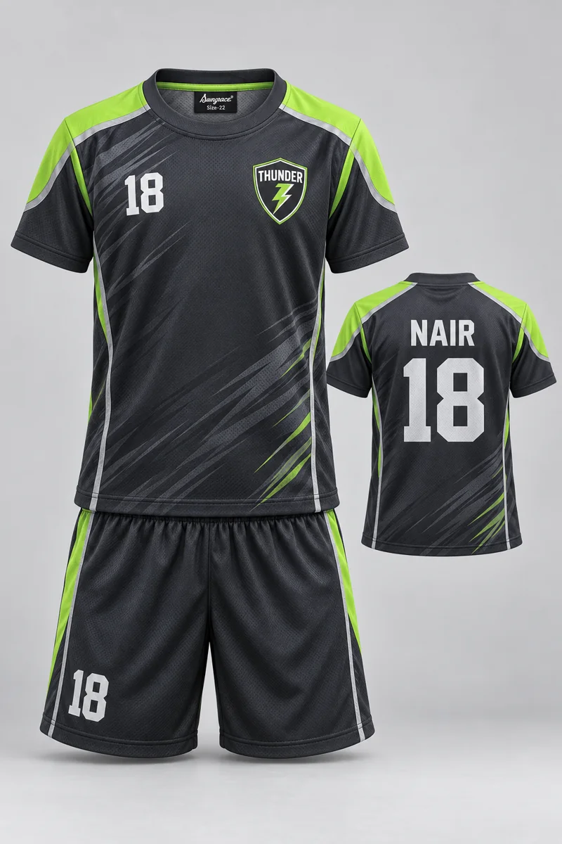 Children's Badminton kit: Charcoal Sprint, NAIR 18, team crest and Sungrace neck label