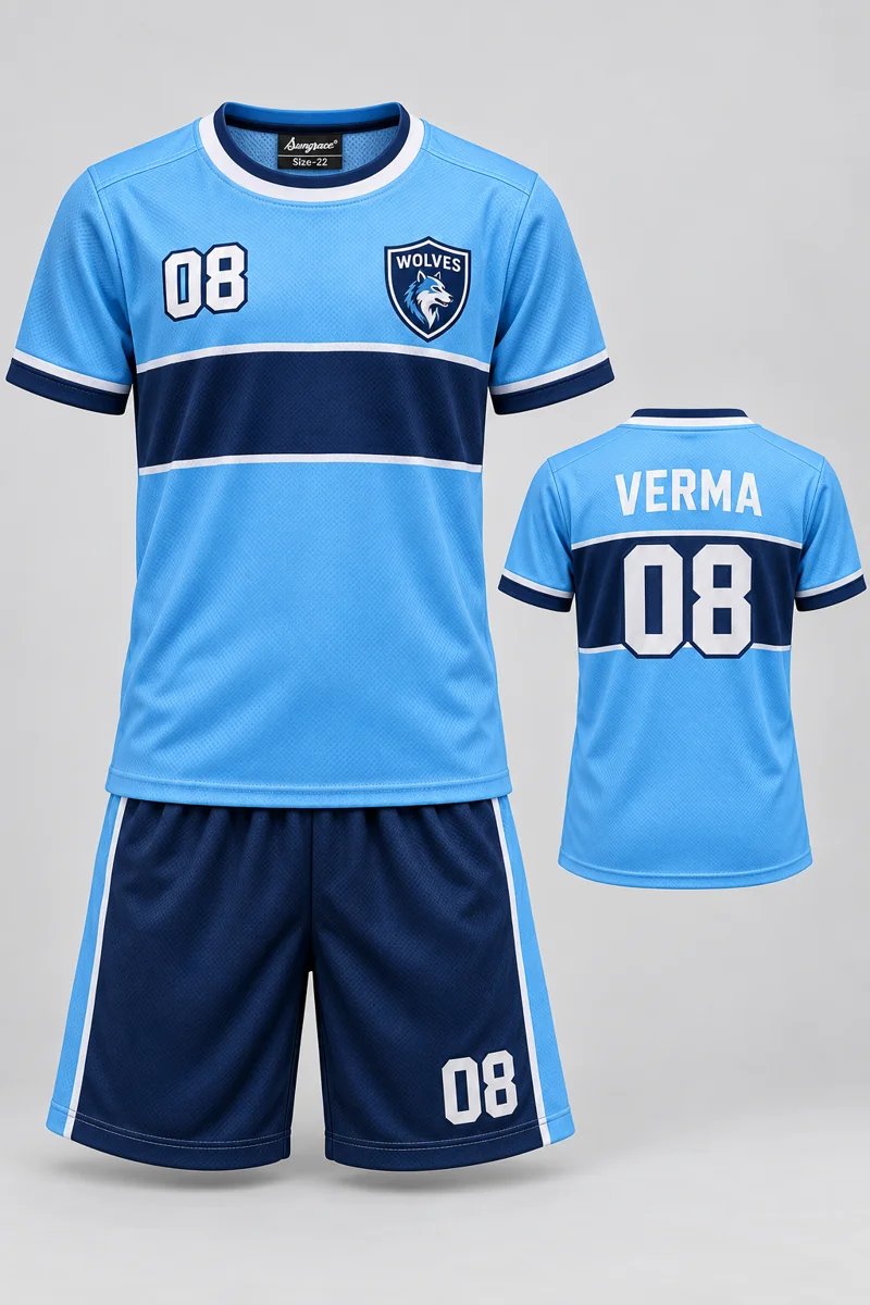 Children's Handball kit: Sky Horizon, VERMA 08, team crest and Sungrace neck label