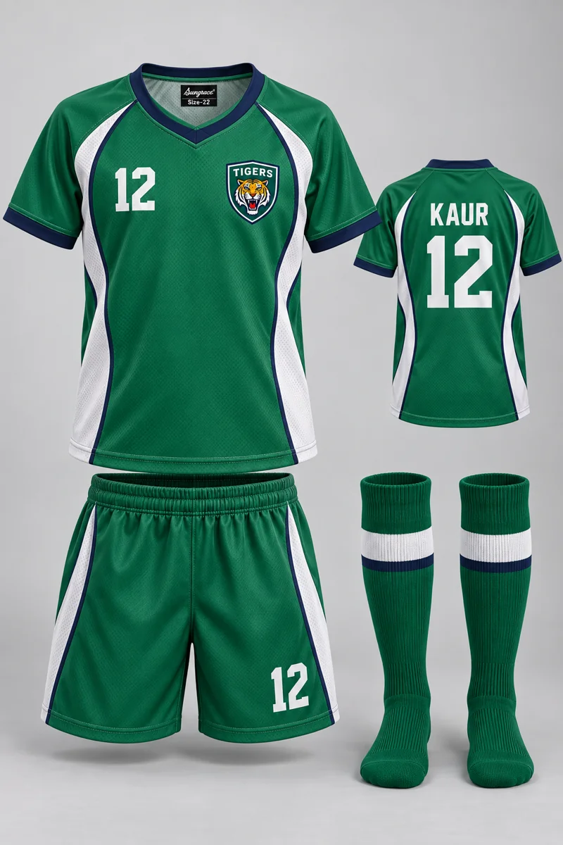 Children's Hockey kit: Emerald Side Panel, KAUR 12, team crest and Sungrace neck label