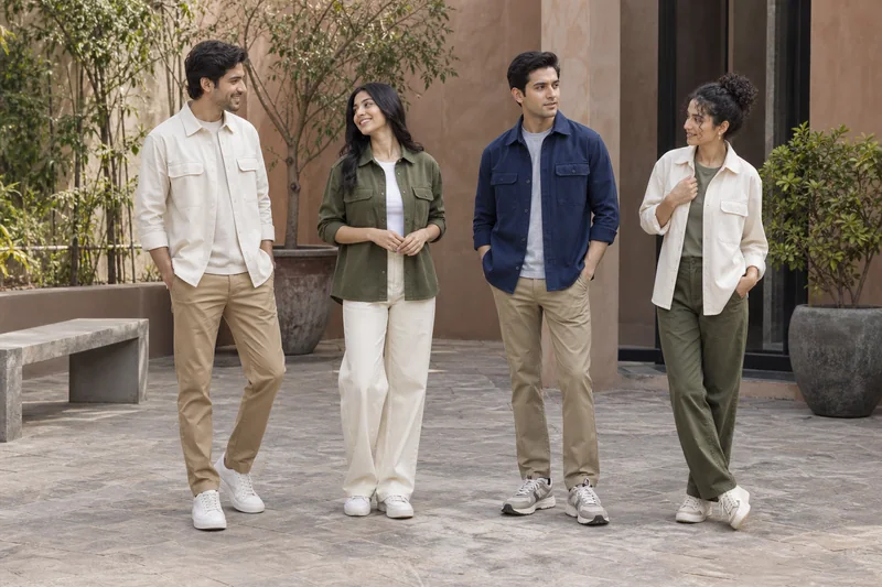 The Modern Overshirt. Cream, olive and indigo with easy-to-wear chinos. — collection preview