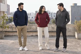 Weight, Shape & Comfort. Navy, charcoal and burgundy hoodies with coordinated trousers. — collection preview