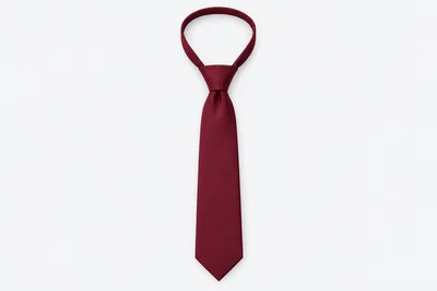 School Ties — plain deep burgundy tie. product. Illustrative catalogue concept.