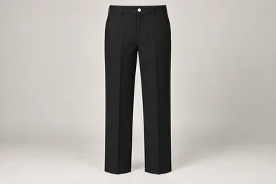 School Trousers — Black tailored straight-leg school trousers. product front. Illustrative catalogue concept.