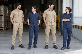 Ready for the Working Day. Khaki and navy work shirts with cargo trousers. — collection preview