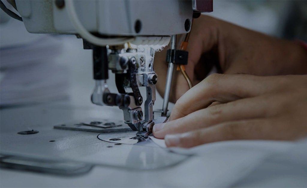 Stitching line in operation at the Sungrace uniform factory in Jalandhar